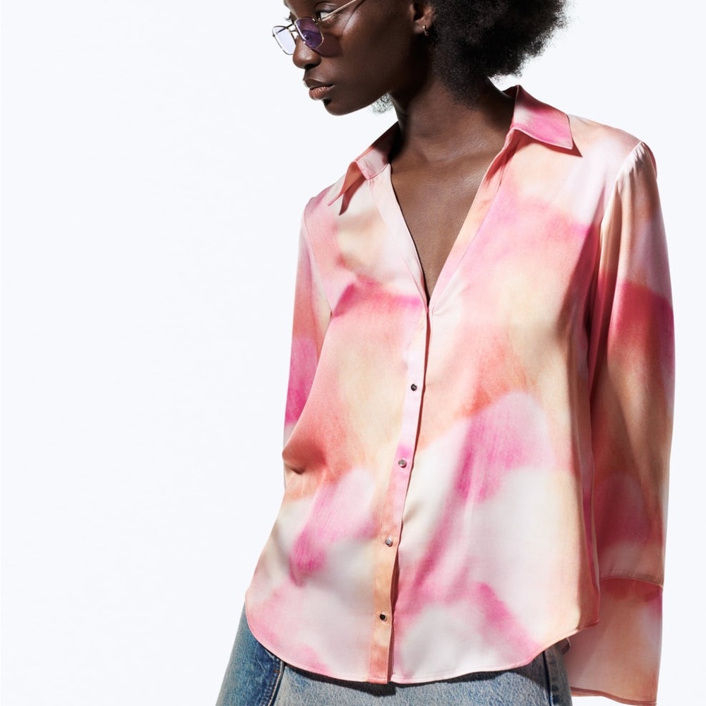Zara Tie-Dye Spring Blouse 🌸🌼